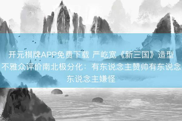 开元棋牌APP免费下载 严屹宽《新三国》造型曝光，不雅众评价南北极分化：有东说念主赞帅有东说念主嫌怪